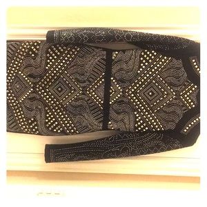 Black sequence dress.